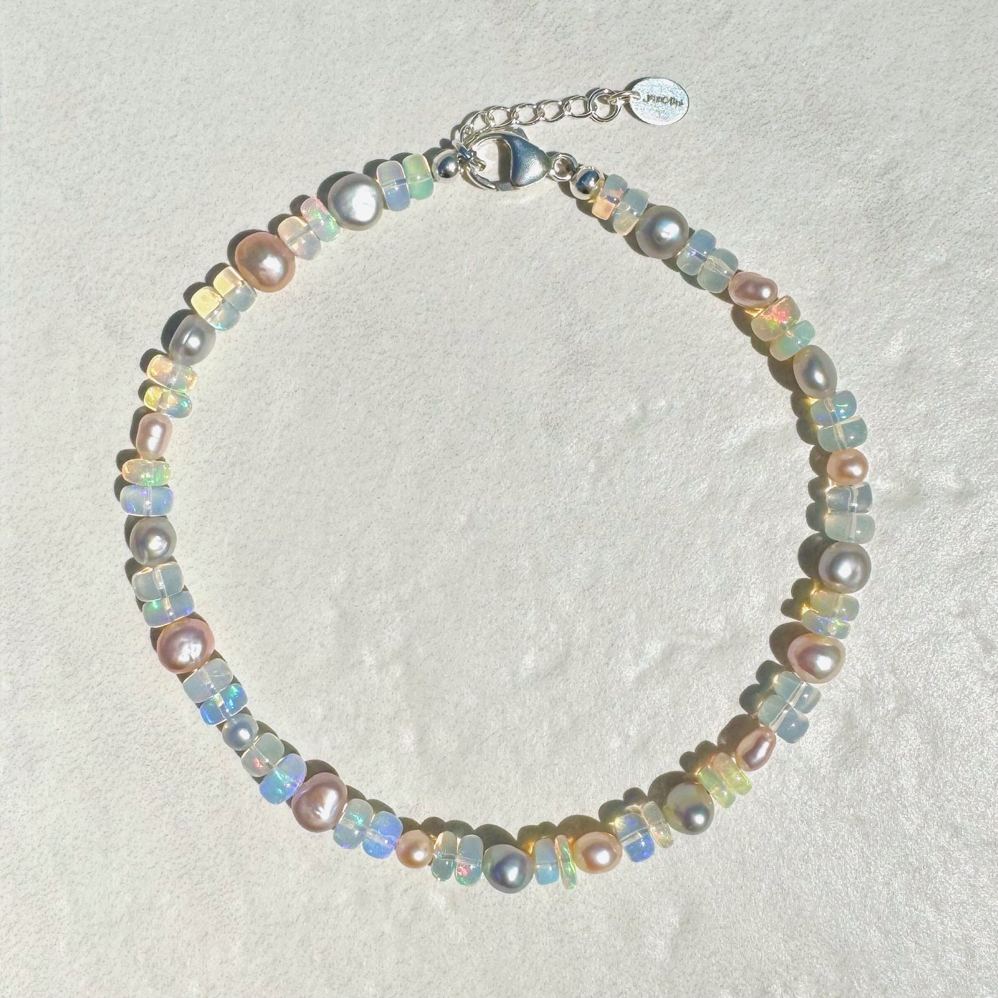 Opal Anklet- Pastel Pearls