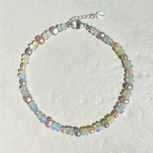 Opal Anklet- Pastel Pearls