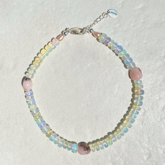 Opal Anklet- Pink Opal