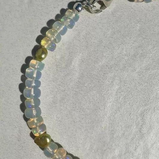 Opal Anklet- Green Pearl